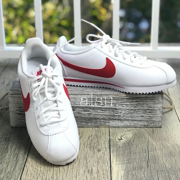 Nike Shoes - NWT Nike Cortez GS White Red WMNS
